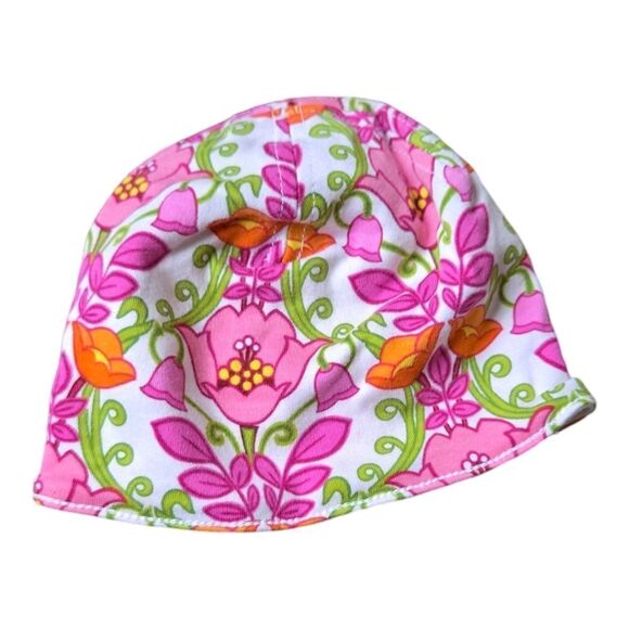 Vera Bradley Lilli Belle Pink Floral Print Reversible Infant Hat Newborn Baby OS - Picture 1 of 2